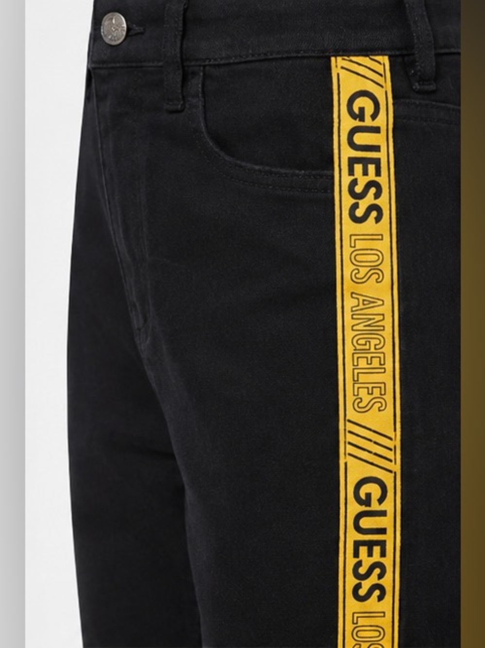 NWOT GUESS Jeans with Yellow Logo Tape